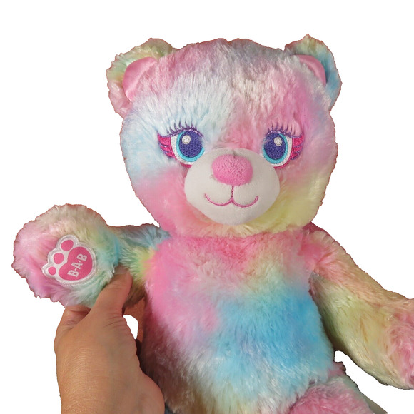 Build A Bear Fairy Friend Plush Stuffed Animal Bear Pastel Tie Dye 16” BAB Wings - Picture 15 of 16